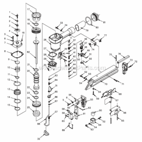 Page A Diagram and Parts List for IFN35650  Campbell Hausfeld Nailer